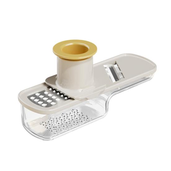 3-in-1 Groentesnijder Rasp Roestvrij Staal Voedselsnijder Snijmachine met Handbeschermer Julienne Pureren Groente Bereidingsgereedschap voor Keuken
