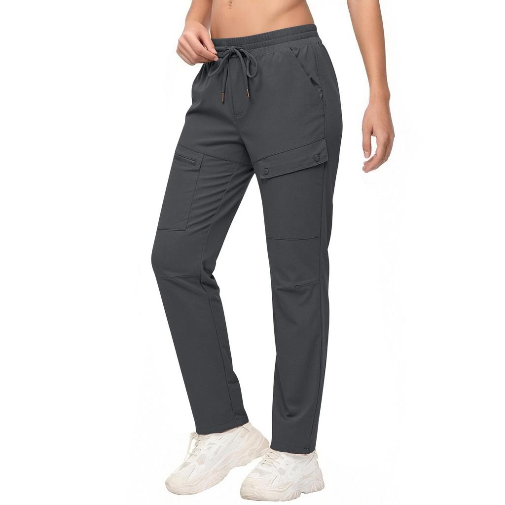 Pantalon de plage décontracté pour femme, taille haute, jambes larges, avec poches, pour les vacances