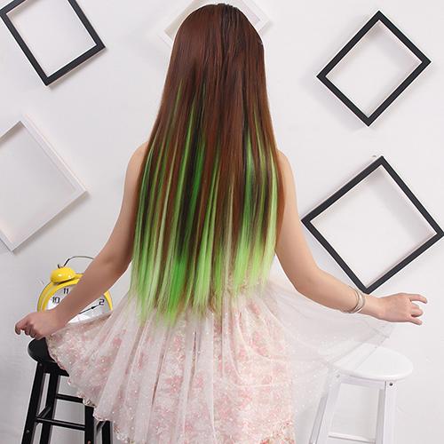Clip in Colorful Hairpiece Synthetic Straight Hair Cosplay Ponytail Extensions