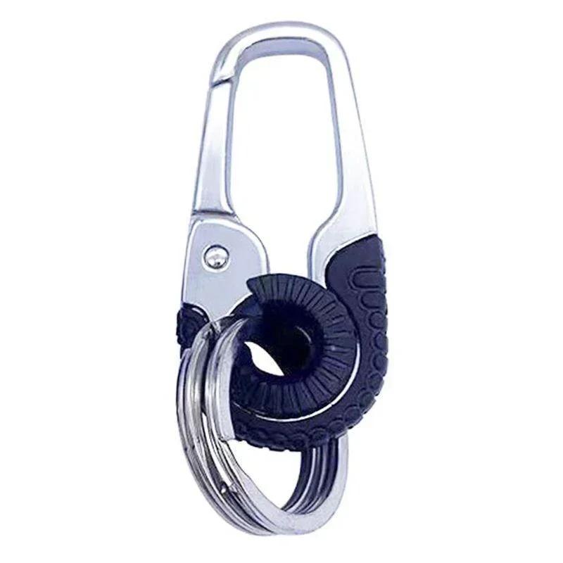 1/3pcs Keychain Men Stainless Steel Buckle Outdoor Carabiner Climbing Tool Double Ring Car Fishing Hook Key Ring Accessories