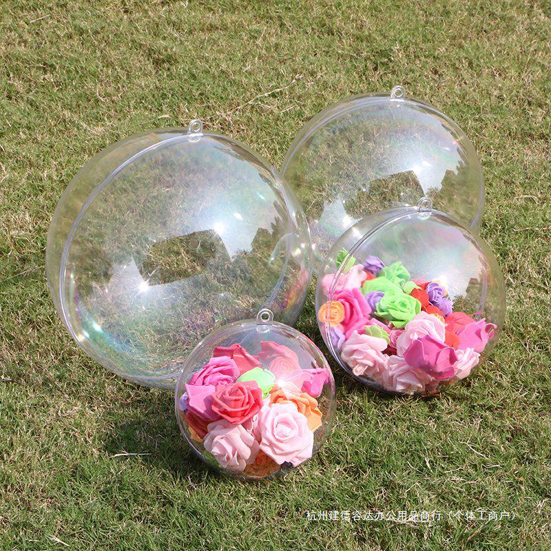 2-40CM Acrylic Transparent Hollow Ball for Wedding and Mall Decorations