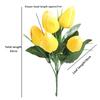 1 Branch 33cm Artificial Flower No Watering No Fade Faux Silk Cloth Wedding Bridal Handheld 6 Heads Simulation Tulips Home Decor