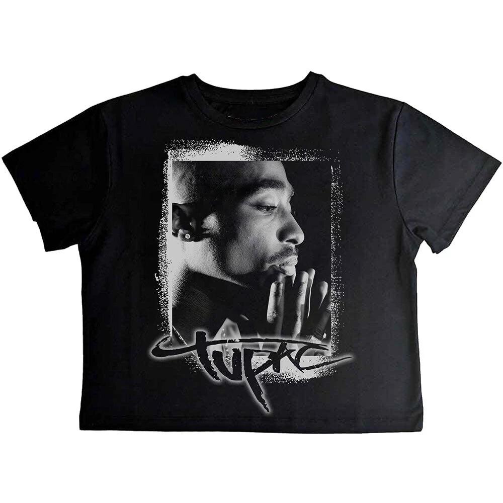 Tupac Ladies Crop Top: Spray Photo (X-Small) S
