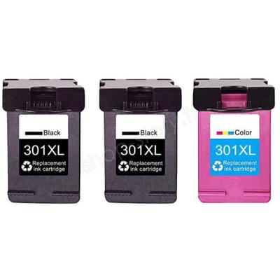 Ink Cartridges - SHOP-STORY - HP 301 XL - Pack of 3 - Black and Tricolor - Compatible HP