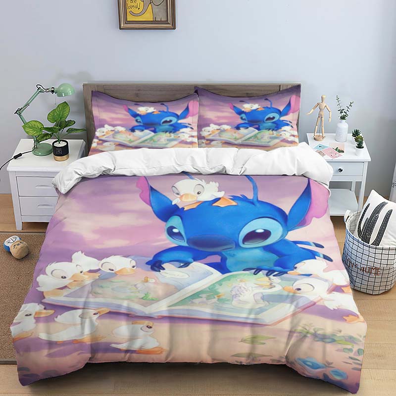 Multiple Sizes of Cartoon Stitch Duvet Cover and Pillowcase Sets - Home Decor, Creative Plus Size Bedding Sets Suitable for Boys