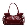 Y2k Retro Umhängetasche Damen Lack Motorrad Crossbody Große Achseltasche Seitentasche Kordelzug Tote Für Tägliches Pendeln Reisen