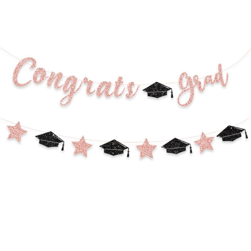 Glittering Congrats Grads Ornament Graduation Party Hanging Decoration for Class of 2025 for Decoration Celebration