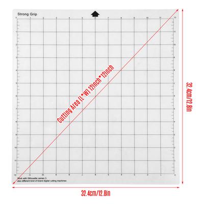Replacement Cutting Mat Transparent Adhesive Cricut Mat with Measuring Grid 12 by 12-Inch for