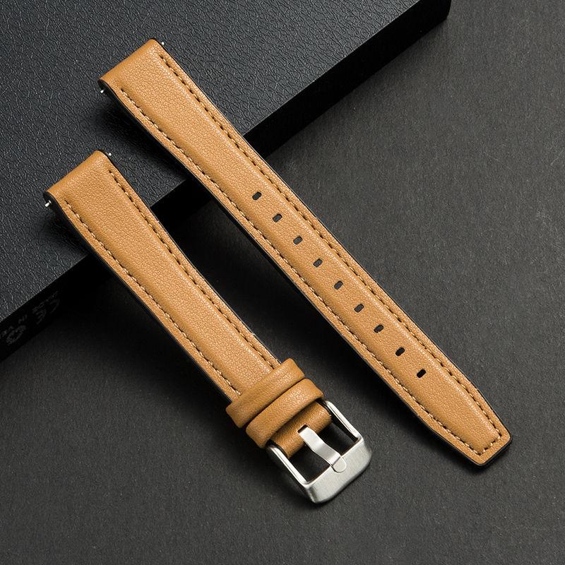 10mm 12mm 14mm 16mm Silikonlapp Klockarmband - Snabbfäste Silikon med Läder Klockarmband Spänne Universellt Klockarmband