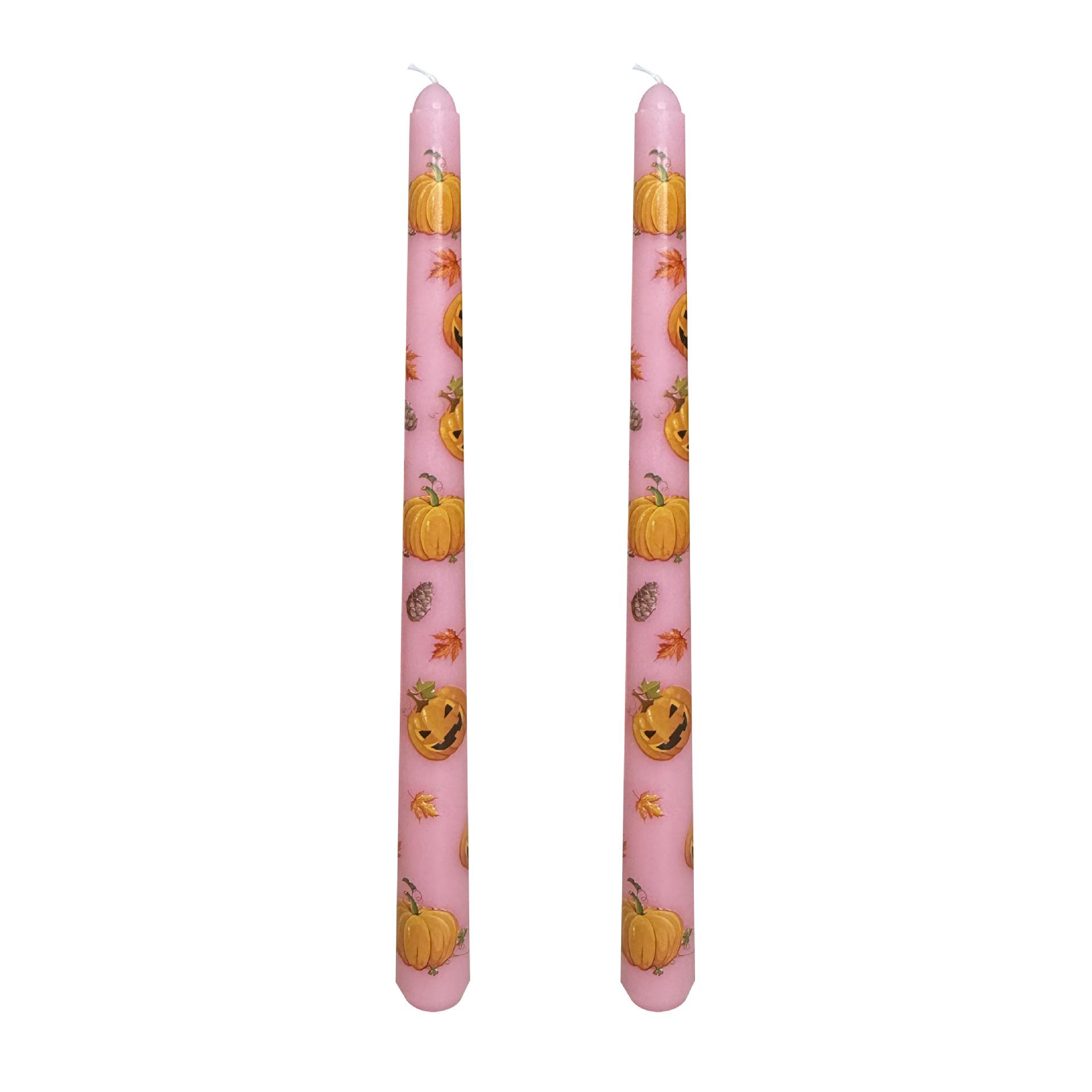 

25см Свеча конусная на длинной ножке с принтом тыквы на Хэллоуин, реквизит для вечеринки, украшение, подарок на Хэллоуин