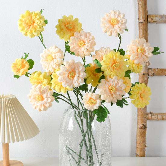 Künstliche Chrysanthemenblume Langer Stiel Realistischer Künstlicher Calendula Blumenstrauß für Vase