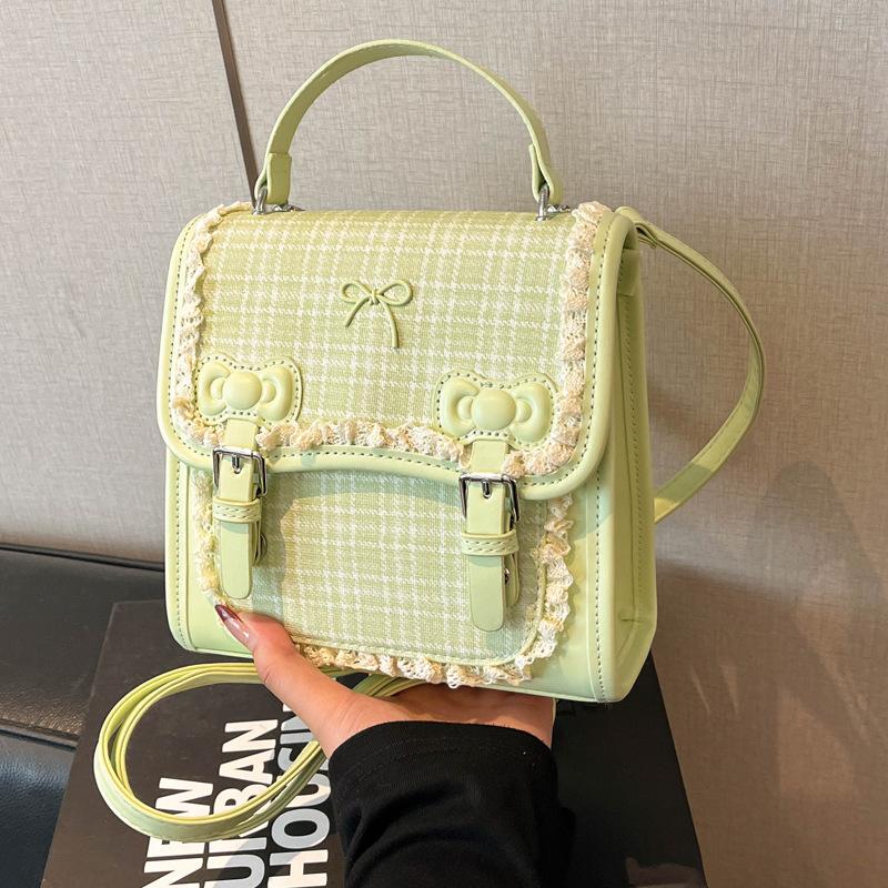 Schoolbag Exquisite Super Fire Niche Plaid Women's Backpack 1011 New Trendy Commuter Versatile Backpack Mini Schoolbag