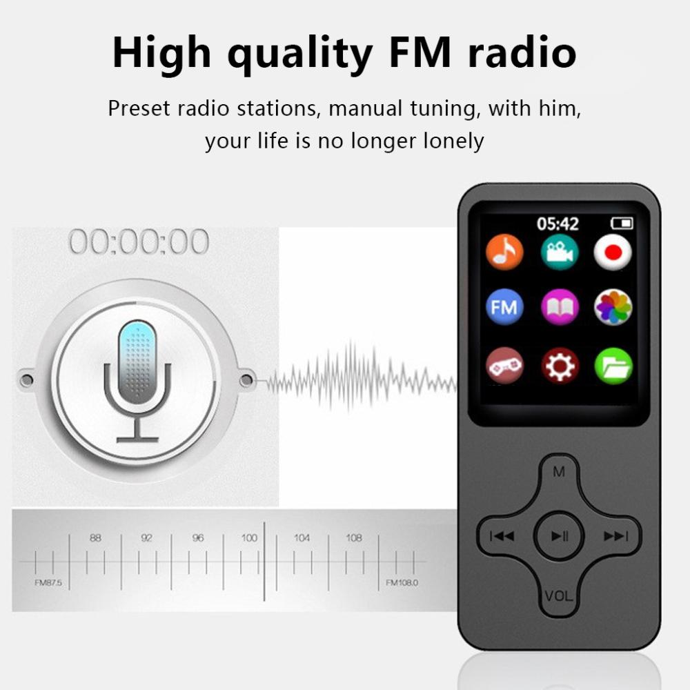 2018 Newest 16GB MP3 Music Player Built In Speaker 1.8 Inch Screen Lossless Soun