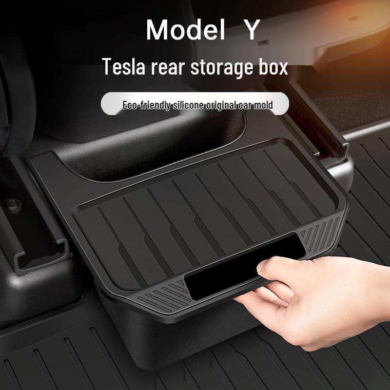 Rear Row Storage Organizer & Trash Can for Tesla Model Y Accessories