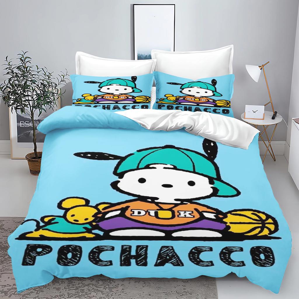 Cute Pochacco Dog Bedding Sets Comforter Cover Bed Cover Duvet Cover Pillow Case 2-3 Pieces Sets Kids Adult Bedroom Decor