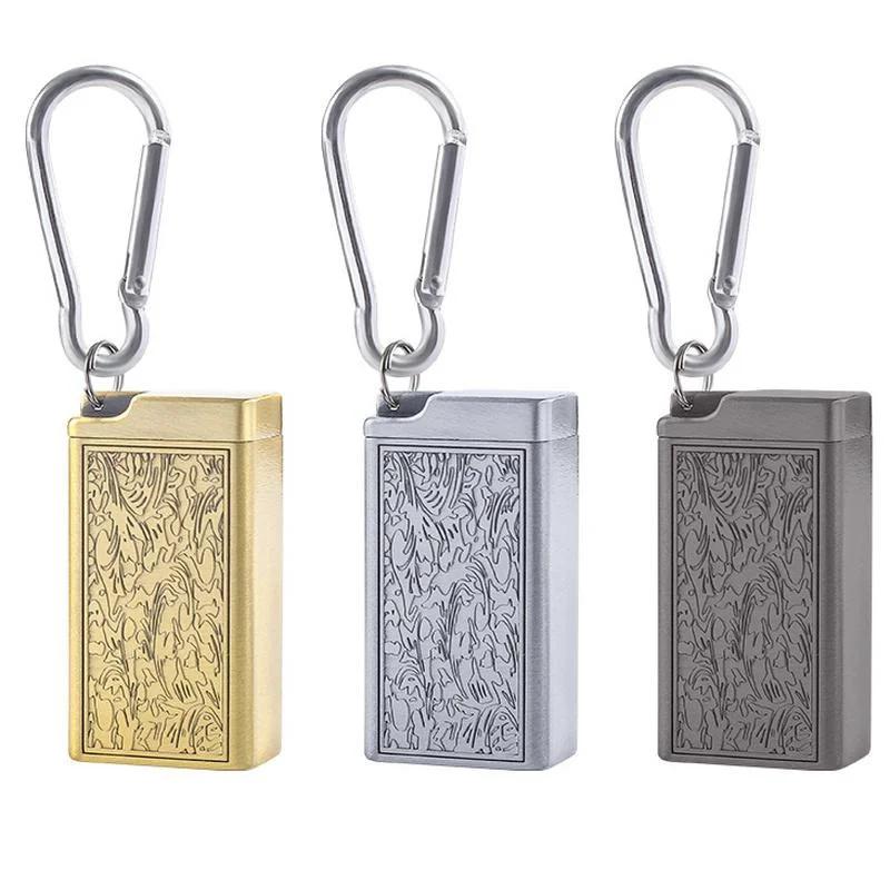Portable Mini Ashtray with Lid Keychain Pocket Travel Ashtray Cigarette Metal Bottle Storage Package
