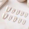 High-End Melkthee Nude Press-On Nagels: Zacht, Kort Ovaal, Huidverhelderend Pure Kleur Kunst - Set van 32