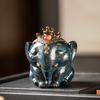 1PC Resin Small Elephant Tea Pet High Temperature Discoloration Tea Set Accessories Tea Table and Tray