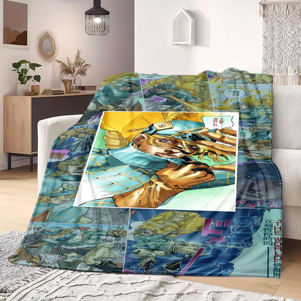JOJO Anime Flanelldecke Warm, Gemütlich, Geeignet für Schlafzimmer, Sofas, Betten, Stühle, Picknicks, Reisen