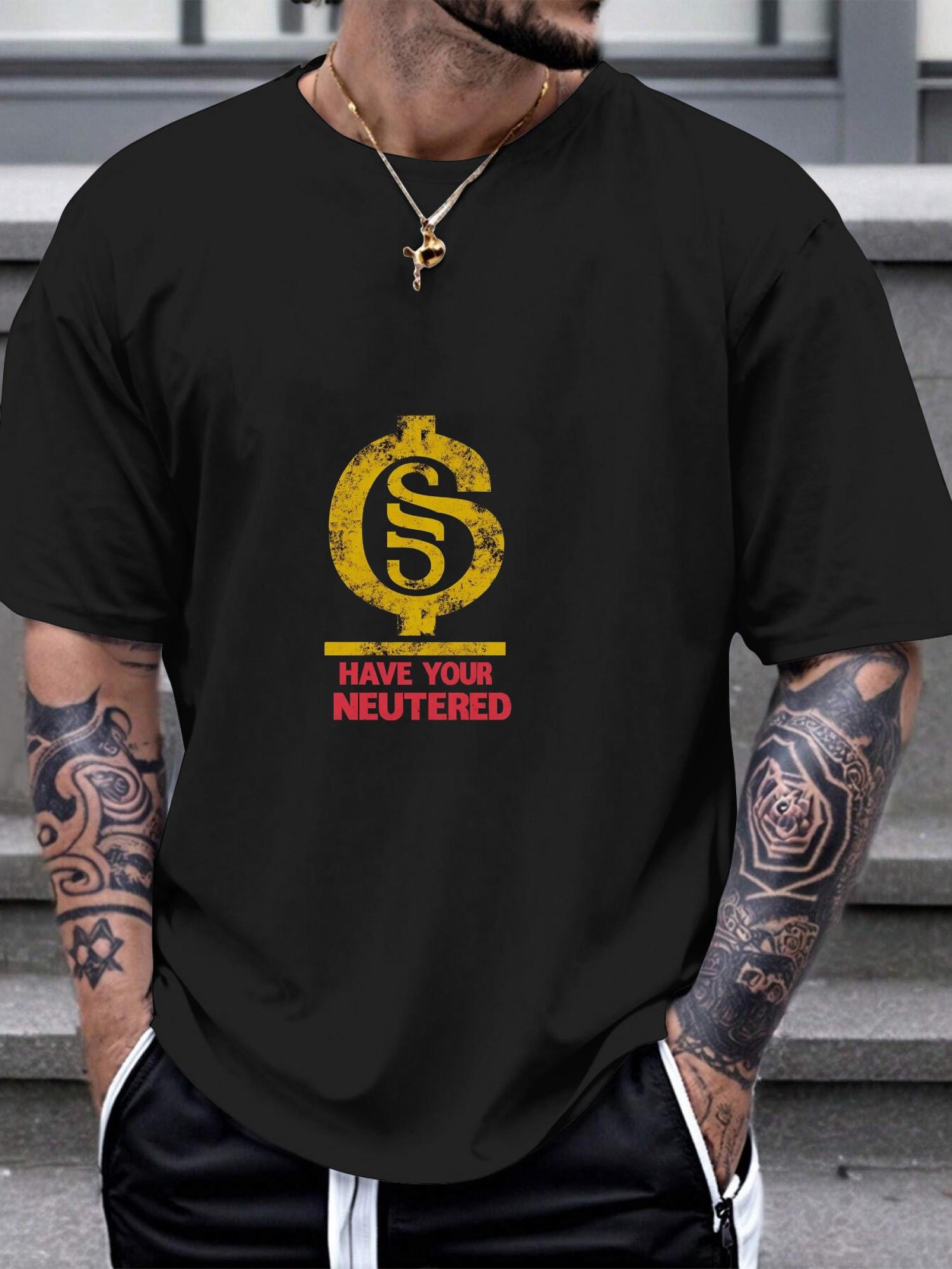 1pc bold dollar sign graphic statement T-shirt XXXL