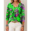 Women's T-Shirt 3D Print Ethnic Graphic Feather Elegant Fashion Tees Long Sleeve T-shirts V-Neck Regular Tops Pullover Fall Winter