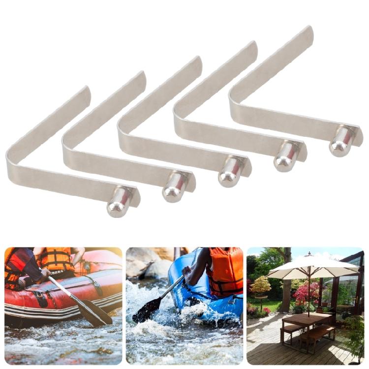 5 Pezzi Clip a Molla a Scatto per Remi da Kayak Lamiera a Molla di Posizionamento a V Clip per Pali della Tenda Tubo di Bloccaggio Pin Facile da Usare
