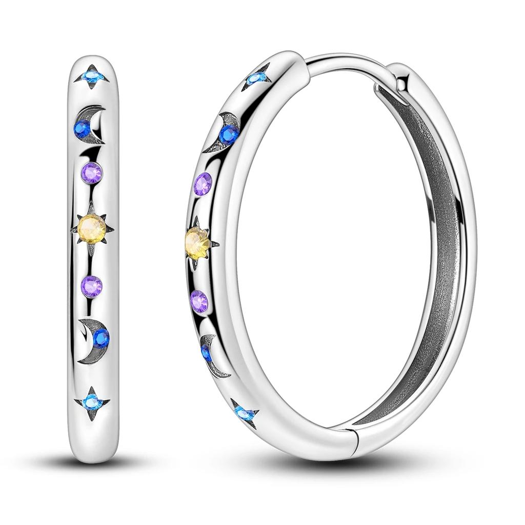Copper Famati'S Hand Original Hoop Earring For Woman Bow Tie Star Zircon Earring Luxury Pendientes Fashion Jewelry