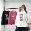 Spring 2026 Plus Size Women's Cartoon Print Long Sleeve Round Neck Air Cotton Hoodie Pullover