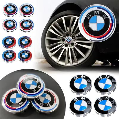 4Pcs 56mm 68mm Wheel Center Caps Emblem Badge For 50th Anniversary X3 X5 X6 E39 E46 E90 E60 E87 E53 F10 F20 F30 M3 M5 M6 Z4 ZDFVU1