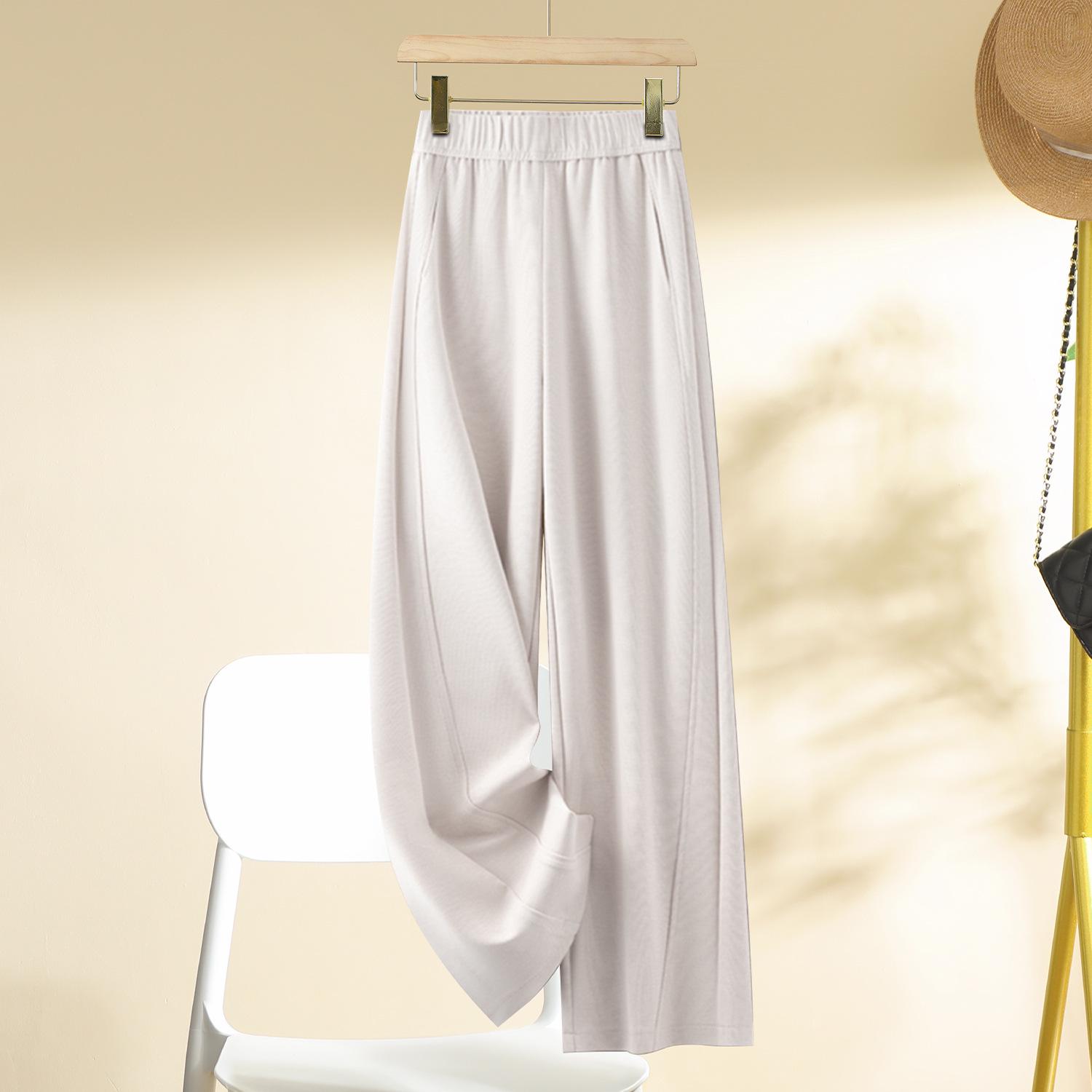 

Women s 2025 High-End Gray Elastic Waist Wide-Leg Sports Pants 27 (95-105 lbs) світло-жовтого кольору