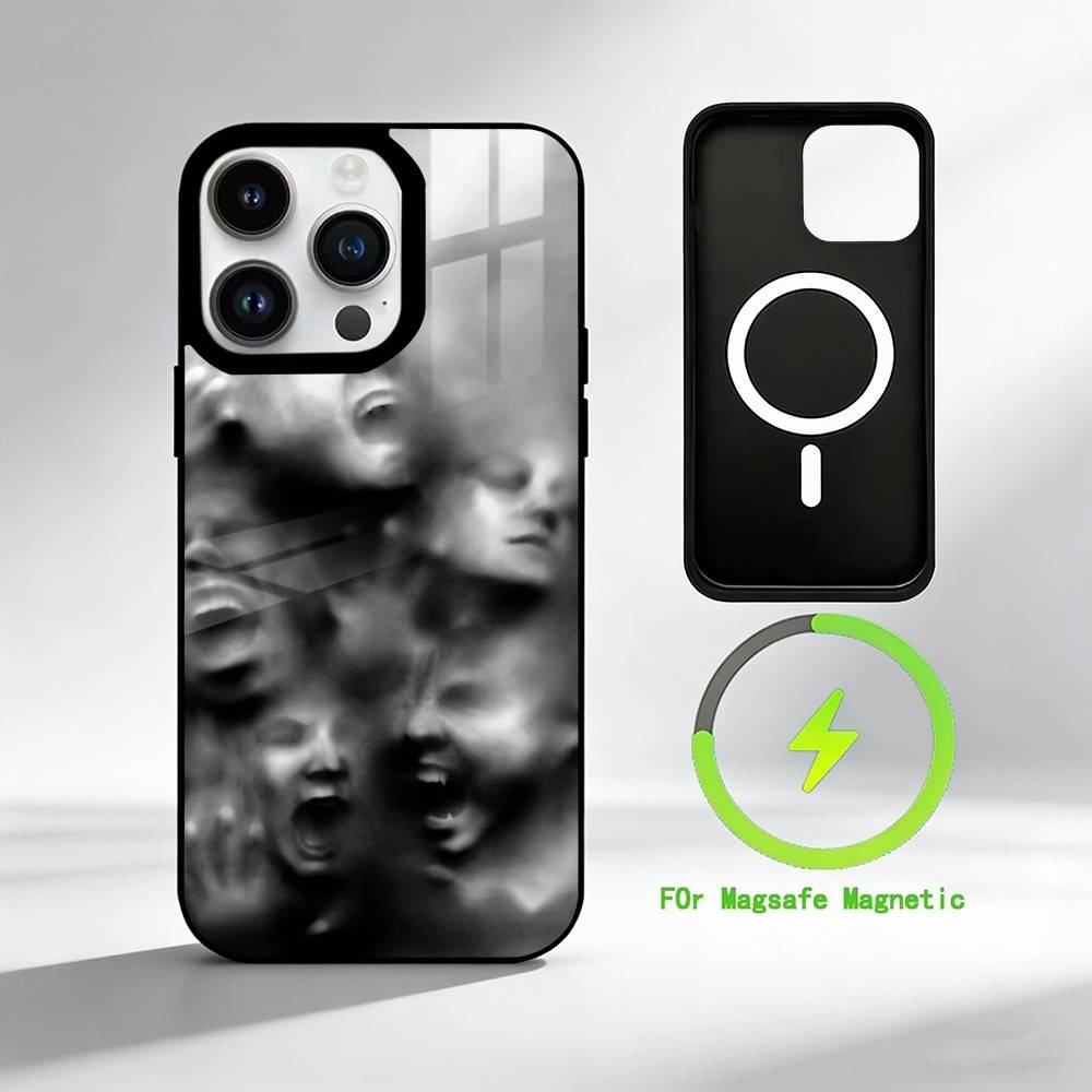M-Metaphoric Dark Art Phone Case For iPhone 17 16 15 14 13 12 Pro Max Plus for Mirror Wireless Magnetic Cover
