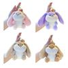 Doll Pendant Plush Keychain Soft Lop-Eared Rabbit Pendant with 360 Degree Rotating Metal Buckle Healing Stuffed Keychain