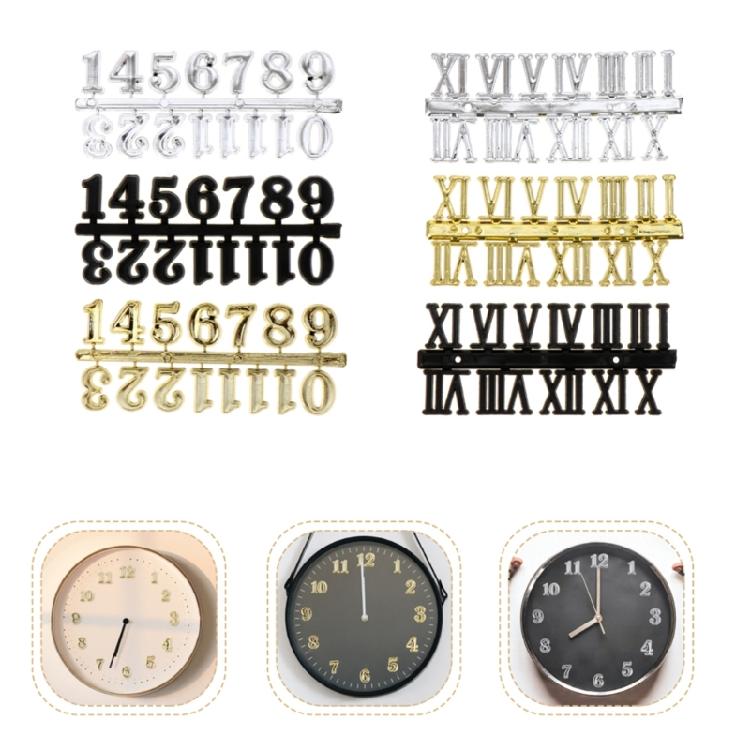 DIY Clock Number Arabic Roman Numerals Digital Clocks Needle Hands Clock Sticker