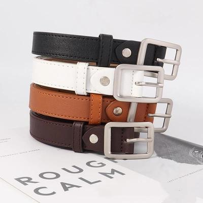 1Pc Women'S Belt Trendy Square Buckle Belt High End Soft Pu Leather Belt Paired With Skirt Work Pants Jeans Belt