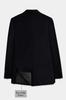 Jade Black Plain Solid Wool Blend Blazer
