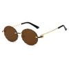Vintage Rimless Round Metal Sunglasses Women Men Fashion Luxury Brand Designer Sun Glasses Leisure Travel Lady Man Eyewear Uv400
