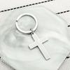 Portachiavi Minimalista a Forma di Croce in Acciaio Inossidabile Design Semplice e alla Moda Robusto Portachiavi per Auto Pendente Pratico per l'Uso Quotidiano