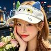 Cute Cartoon Cat Ear Sun Visor UV Blocking Breathable Soft Foldable Cap for Summer Fishing Camping Men Women