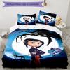 3pcs Coraline (7) Design Cover Set - HD Printed Bedding with 1 Cover and 2 Pillowcases - Perfect for Home and Dorm Decor