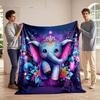 Magical Elephant with Flowers Print Blanket Soft and Cozy Perfect for the Living Room Bed Sofa or a Nap,gift