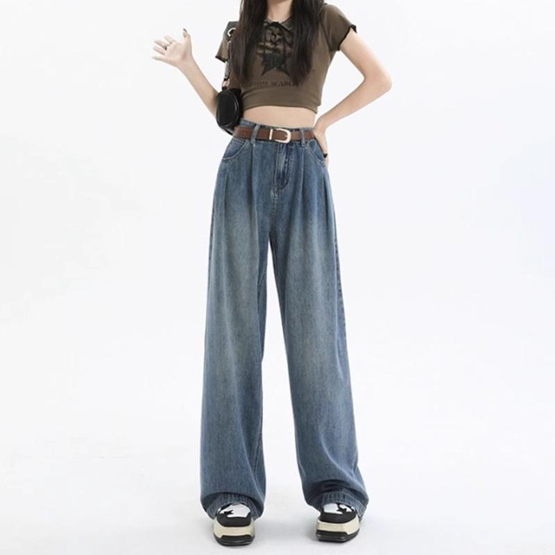 

Женские летние джинсы широкого кроя 2025 - Свободные, стройнящие, универсальные и удобные джинсовые брюки 2XL