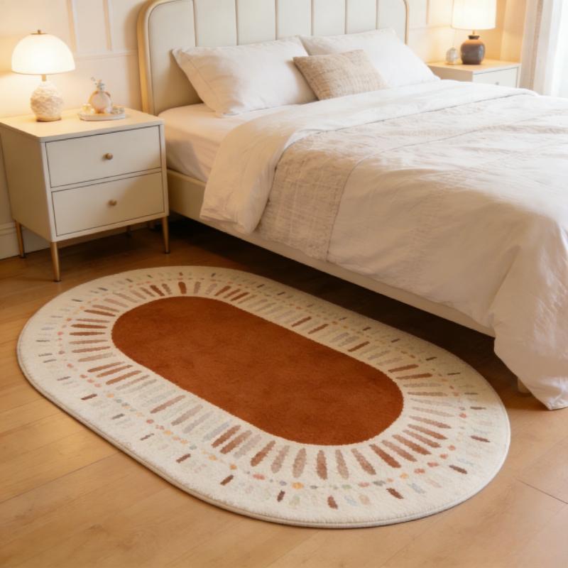 

Cream Style Carpets for Living Room Light Luxury Bedroom Decor Carpet Art Fluffy Soft Bedside Rug Colorful Home Plush Floor Mat 50x120cm