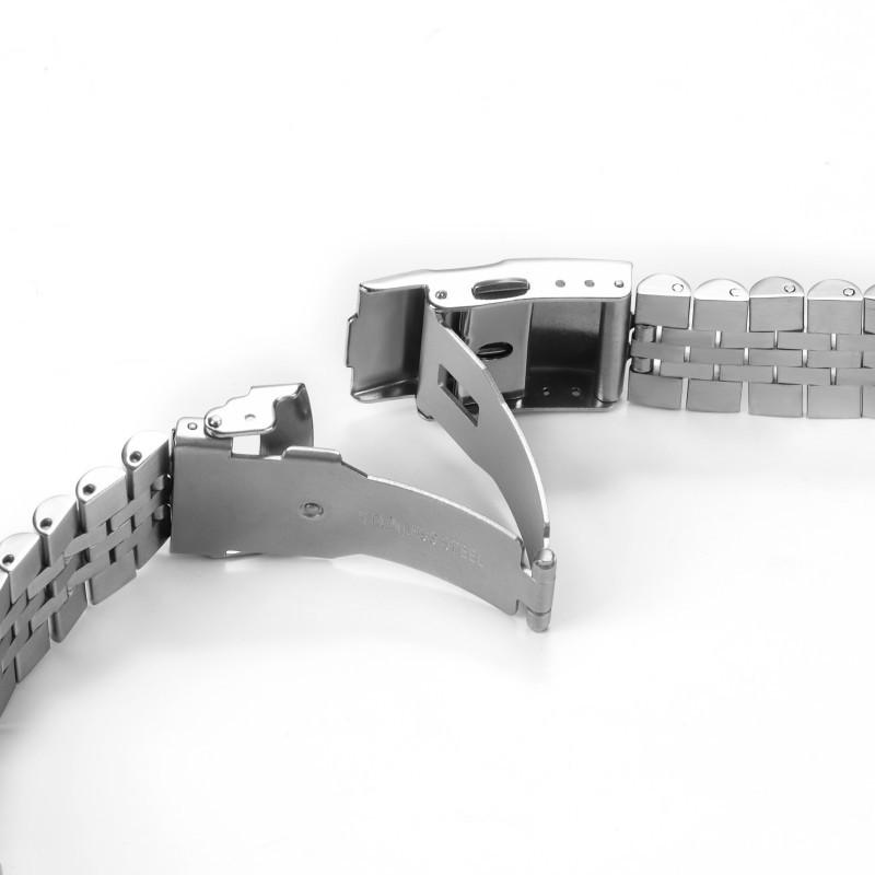 Bransoleta do zegarka ze stali nierdzewnej bez logo, z szybkozłączką, pięciorzędowa, pasuje do serii SKX009, rozmiary 18/19/20/21/22mm