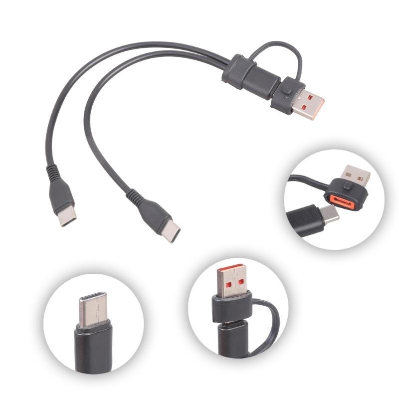 USB C Splitter 1 in 2 Out Charging USB C Data Splitter Extension Cable Type C+USB Adapter for Phone Laptop Accessories