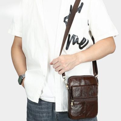 Borsa a Spalla Piccola Trendy in Vera Pelle, Borsa Portatile da Esterno a Singola Spalla, Borsa a Tracolla di Alta Gamma in Pelle di Vacchetta