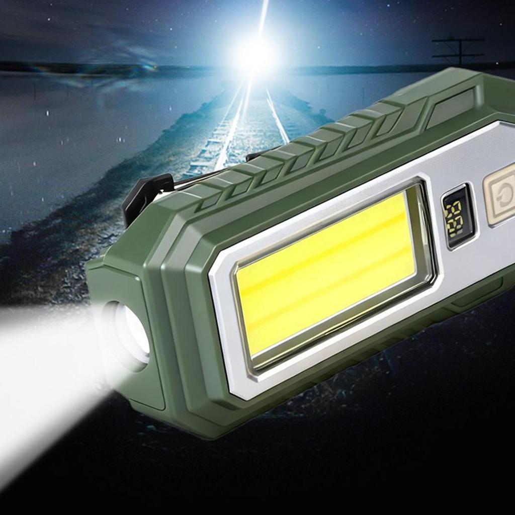 Work Light 1200mAh Magnetic LED Bright Flashlight Digital Display Rechargeable Camp Light For Camping Outdoor Tent Garage Shop