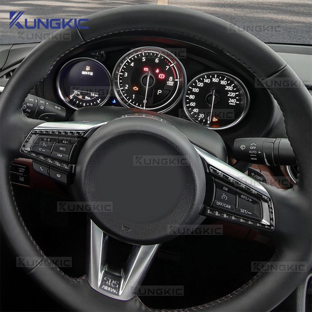 Weicher Kohlefaser-Aufkleber für Mazda MX-5 MX5 Miata Roadster ND ND2 MK4 2015-2025/Fiat 124 Spider 2016-2020 Auto-Lenkrad