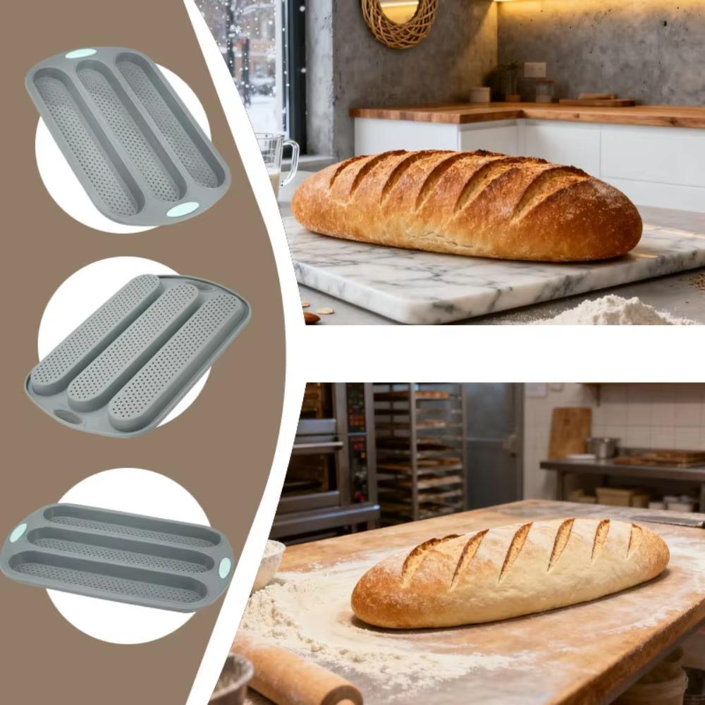 Heat-resistant Silicone Bread Pan Non-stick Baking Tray Household Baking Mold Hamburger