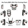 For KIA Forte 2009-2016 Interior Central Control Panel Door Handle 3D/5D Carbon Fiber Stickers Decals Car Styling Accessorie