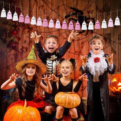 Halloween Hanging Ghost Ornaments Cute Pink White Ghost Halloween Tree Decor Mini Ghost Decoration for Home Party Decor